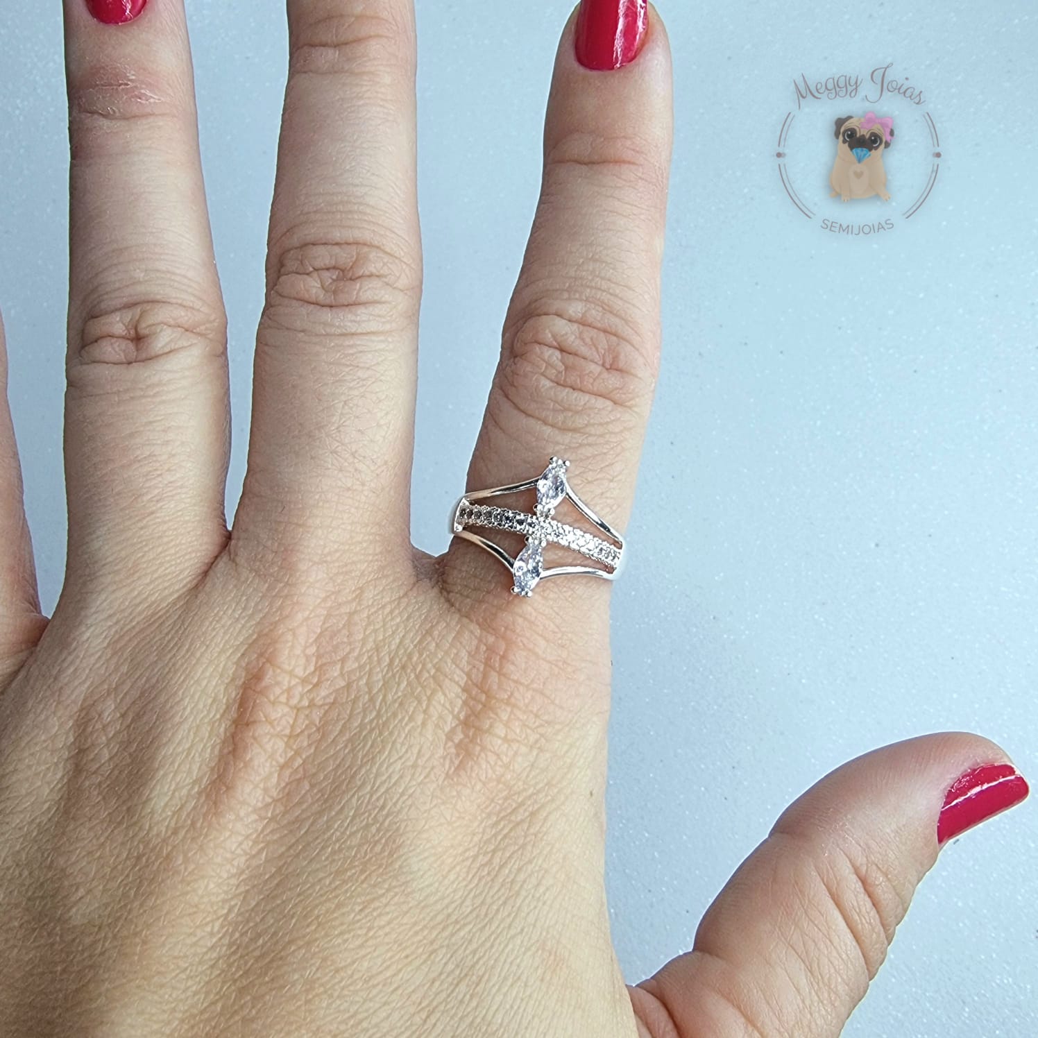 Anél prata pedrinhas zirconias