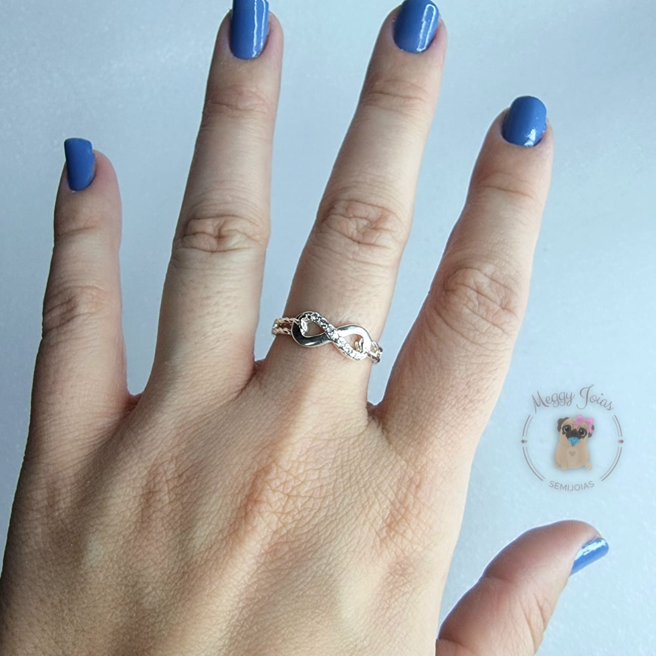 Anél prata trabalhado infinito