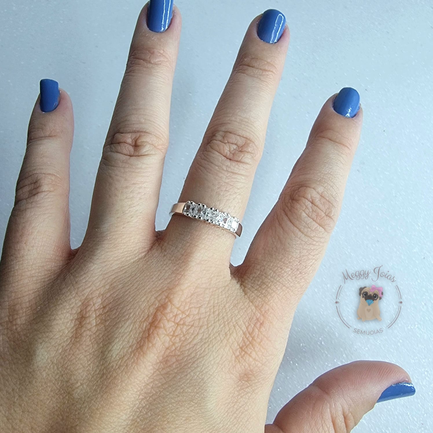 Anél prata trabalhado zirconias